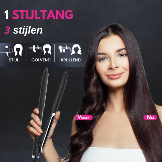 VAIVE Lisseurs - 2 en 1 - Lisser et Boucler - Céramique - 60ºC - 230ºC - Fer à friser