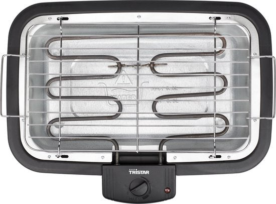 Tristar BQ-2883 Barbecue électrique avec support - Gril de table et support - 2000W - Noir - Parfait pour le balcon ou le camping