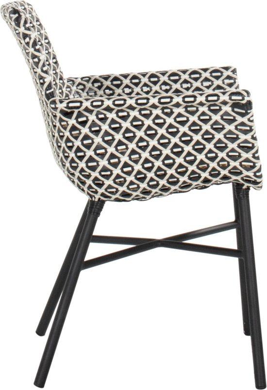 Chaise de jardin Hartman Athens - Osier Nouveau Rotin Blanc-Noir