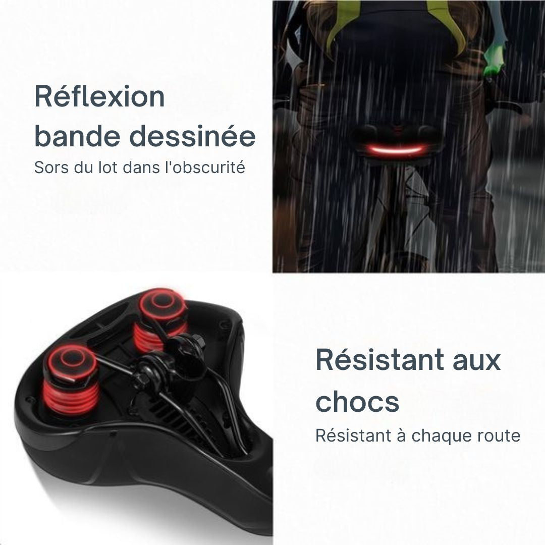 Selle de vélo unisexe - Proskill - 100% imperméable - Housse de selle incluse - Ergonomique - Avec suspension - Vélo de route - avec gel - Vélo de montagne - Femme - Accessoires - jupe femme - Porte-vélos - Rail de selle - Noir