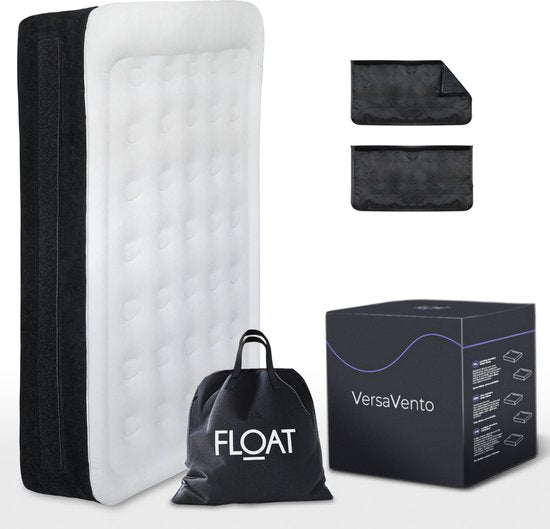 FLOAT VersaVento - Lit gonflable 1 personne avec pompe électrique intégrée - Gonflage rapide en 3 minutes - 2 sacs de rangement en velcro, sac de transport et kit de réparation inclus - 194 x 99 x 45 cm - Matelas gonflable autogonflant pour une personne -