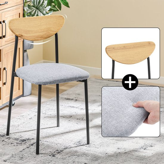 SoBuy OGT52-N Ensemble de table à manger 5 pièces avec chaises confortables, table à manger avec 4 chaises, table de cuisine compacte pour les petits espaces, idéale pour la salle à manger, la cuisine, le salon
