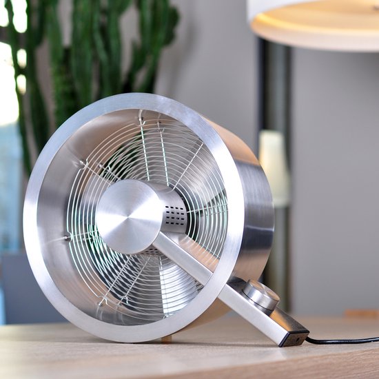 Stadler Form Q Ventilateur de sol - Métal brossé - 2400 m³/h - Silent & Design - 3 réglages - 40 m² / 100 m³