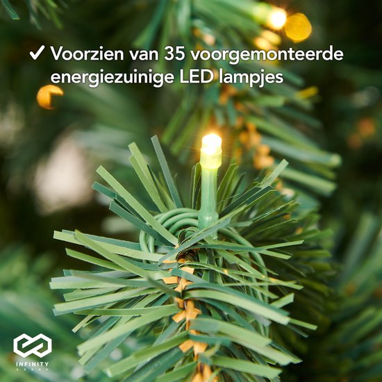 Infinity Goods Guirlande avec lumières - minuterie - décoration de Noël - 270CM - guirlande de Noël - décoration de Noël - 35 LED - vertes