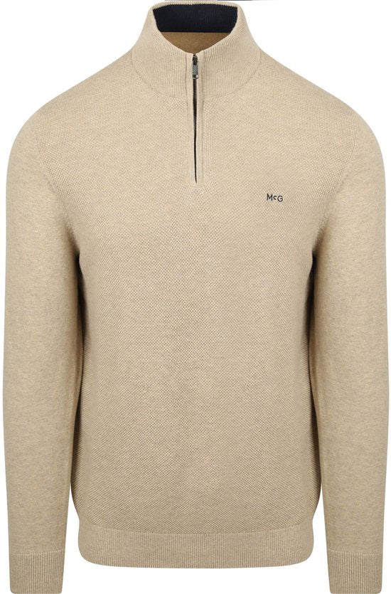 McGregor Half Zip Sweater Merino Wool Structure Sand - Taille S - Hommes - Pulls
