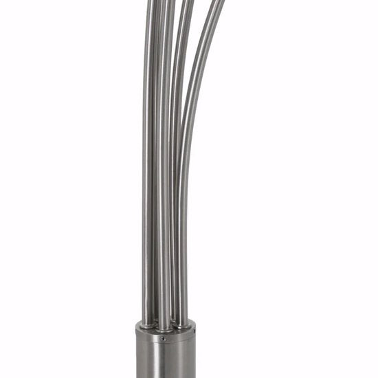 Lampadaire Synna 1327ST - Lampe à arc LED orientable et dimmable en acier et verre, Design moderne, Mexlite, avec 5 sources lumineuses (4,5W) et cordon de 235 cm