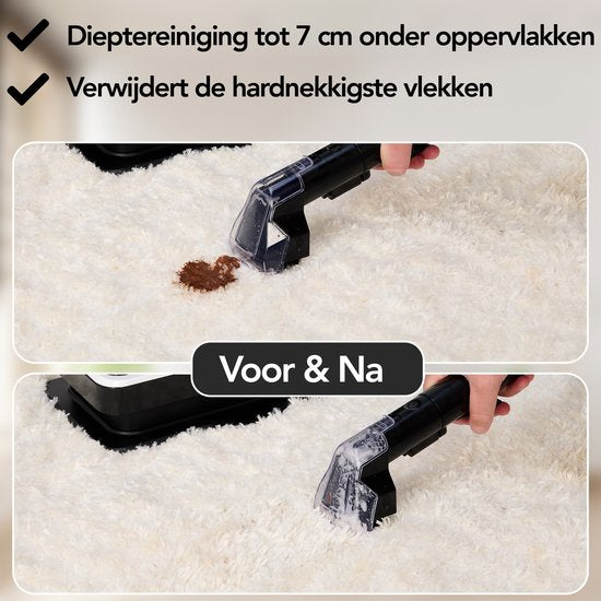 Brixy Professional Carpet Cleaner - Stain Cleaner - 2 Brushes - Powerful And Portable - Sofa Cleaner - Furniture Cleaner - Seat Cleaner - Black