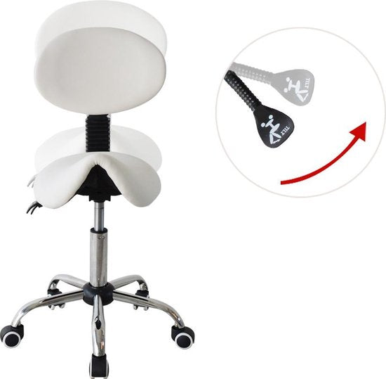 Tabouret de selle ergonomique dossier inclinable - tabouret de barbier - tabouret - hauteur réglable