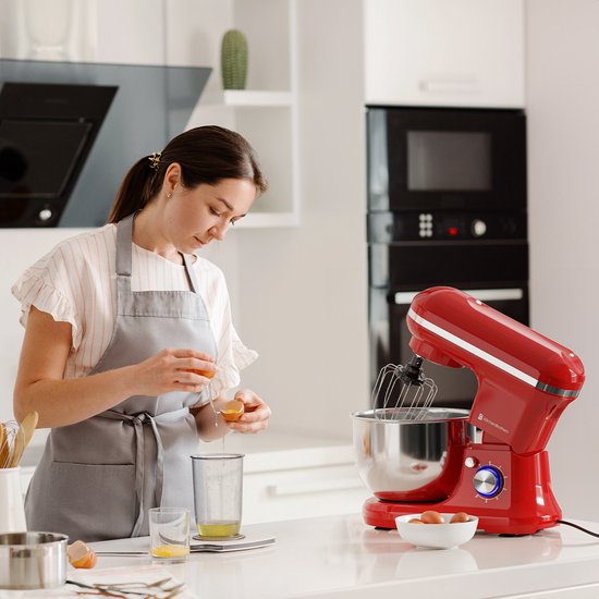 Robot de cuisine - KitchenBrothers - 5L - Mixeur de cuisine - 1200W - Rouge