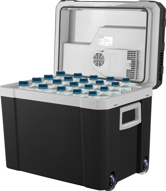 MOA Coolbox électrique 12v 230 volt - 40L - Frigobox - Réfrigérateur de camping - Voiture et camping - Refroidissement et chauffage - Noir