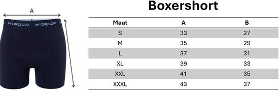 McGregor - Caleçons 3-pack Boxers pour hommes - Bleu - Taille L
