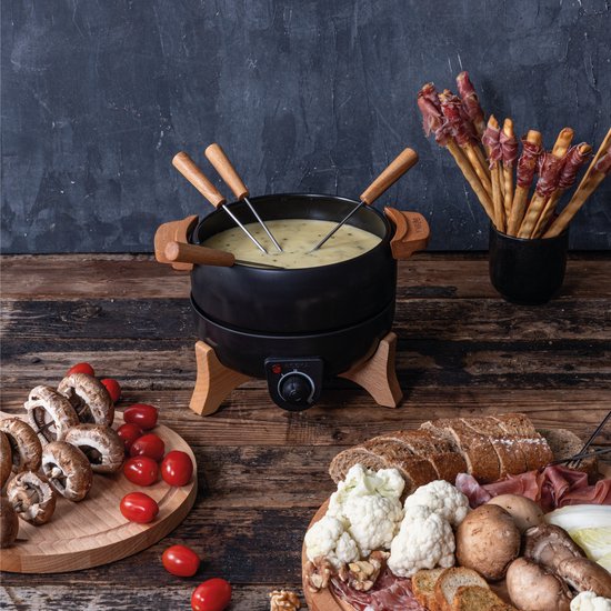 Set à fondue électrique Boska Party - 2.3L - Pour fondue au fromage, fondue au chocolat, fondue Hotpot et fondue au bouillon - Avec régulateur de température - noir