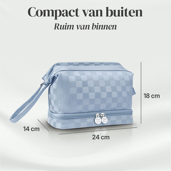 Skycases Travel Essentials - Trousse de toilette et de maquillage - Imperméable et compacte - Convient pour le voyage et l'usage quotidien - Unisexe - Bleu clair