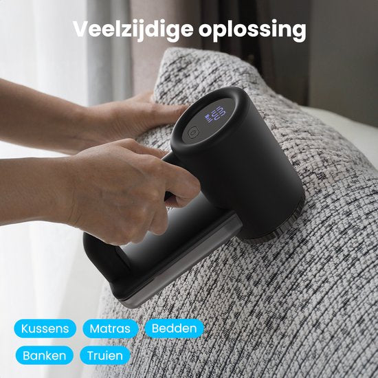 Auronic Electric Lint Remover Pro - Tondeuse à peluches - Rechargeable - Affichage LED - 3 étapes - Défoliateur - Noir