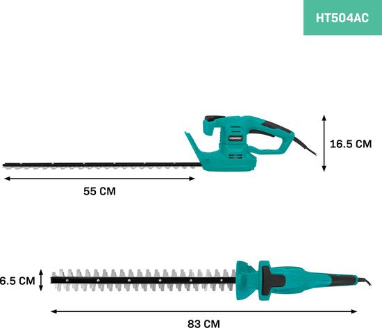 VONROC Taille-haie 550W - longueur de lame 550mm - espacement des lames ø16mm