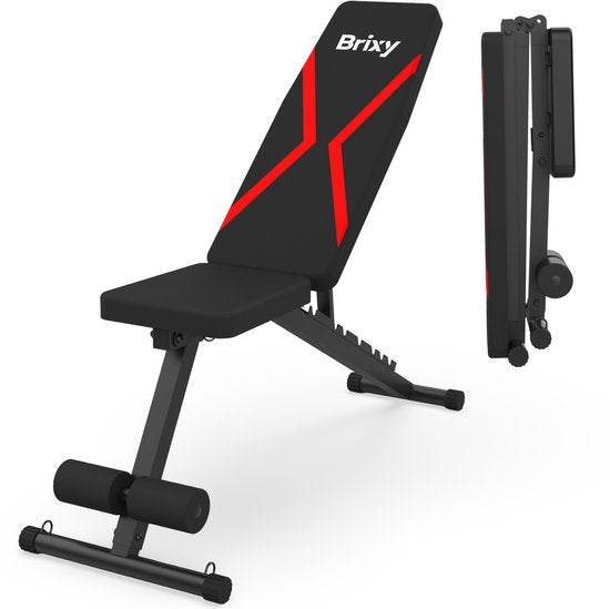 Brixy Fitness Halter Bench - Banc d'exercice - Jusqu'à 300KG - Banc de musculation - Banc d'exercice - Réglable - Pliable - Noir
