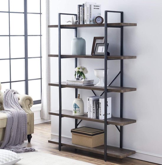 VDD Armoire murale - industrielle - métal/bois - noir 29,5x105x177,5