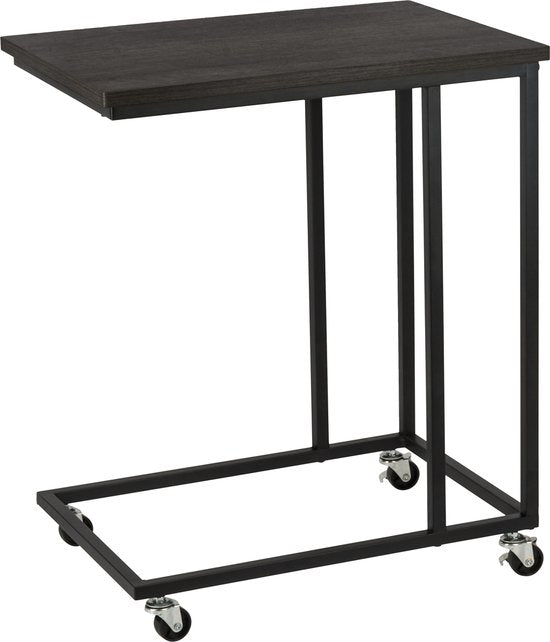 ERRO Table d'appoint sur roulettes - 50x35x60cm - pieds inclus pour utilisation sans roulettes - Noir