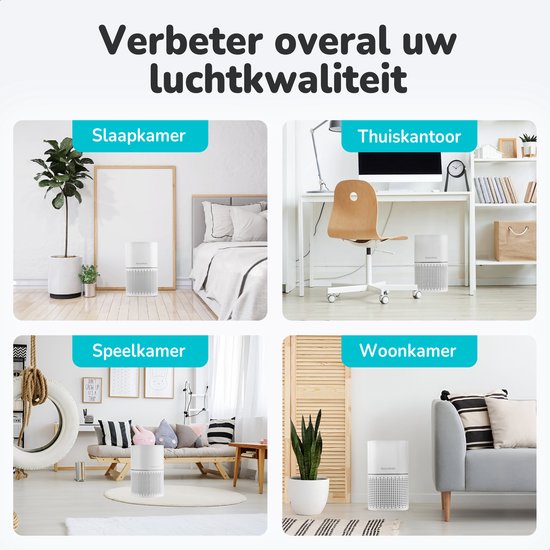 Purificateur d'air Bloomfold - Filtre HEPA 13 + filtre à charbon - CADR : 240m3/h. - Mode Wifi & App - Indicateur de qualité d'air - 3 modes + mode veille