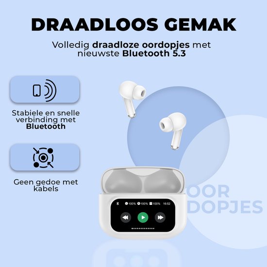 Écouteurs sans fil Denver Bluetooth - ANC (Active Noise Canceling) - Écouteurs - Écran tactile - TWD305