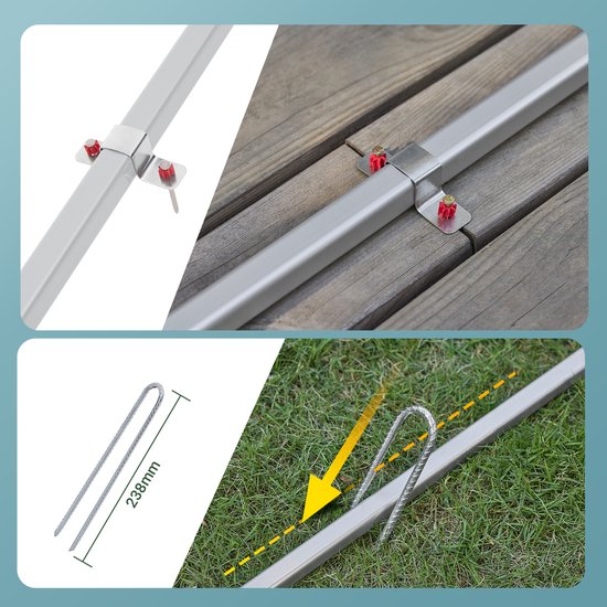 SoBuy KLS11-BL Abri de jardin, abri de jardin extérieur, imperméable, abri moteur avec crochets, garage pour vélo et outils, abri vélo, rangement et stockage, bleu clair, 120 x 176 x 163 cm