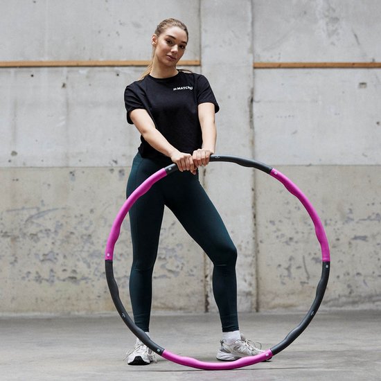 Matchu Sports - Hula hoop fitness - Waist trainer - Hula hoop lesté - Abdominaux - 1.2 KG - Ø 100 cm - Violet/Gris