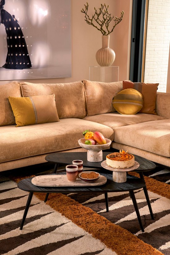 Table d'appoint - Mica Decorations Jailey - Lot de 2 - L84 x L39 x H39 cm - Bois recyclé - Noir