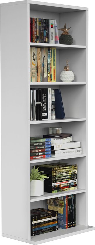 Armoires de rangement CD - TheBestOfFurniture - à 6 compartiments - jeux - ouverte - blanc