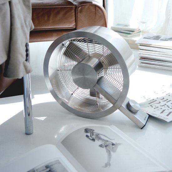 Stadler Form Q Ventilateur de sol - Métal brossé - 2400 m³/h - Silent & Design - 3 réglages - 40 m² / 100 m³