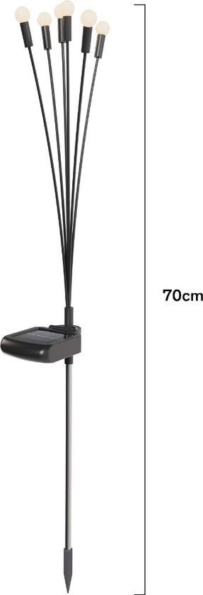 Sinji Firefly LED bulbs - Lampes de jardin solaires, Lampes d'ambiance solaires, résistantes à l'eau et à la poussière, adaptées à l'extérieur, 2 pièces, noir