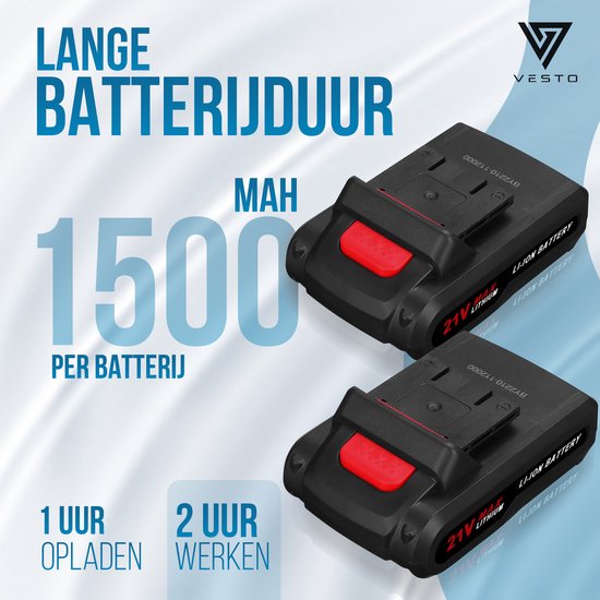 Vesto® PowerDrive Cordless Drill - Tournevis sans fil - Perceuse - Tournevis - Perceuse sans fil - 2 piles incluses