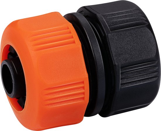 BLACK+DECKER Connecteur de tuyau 1/2" - 13 ⌀ MM - Raccord de tuyau d'arrosage - Noir/Orange
