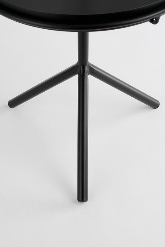 Table d'appoint Aston - Mica Decorations - avec plateau amovible - H40 x Ø31 cm - Métal - Noir