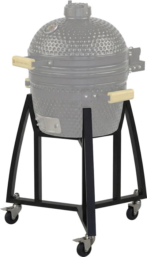 KitchenBrothers Kamado BBQ Base - Pour 41⌀ cm - Convient pour KitchenBrothers Kamado de 16 pouces - 102 cm de hauteur - Avec roues et frein - Noir