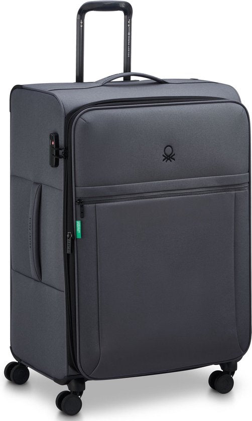 Valise souple – Delsey Paris x Benetton – Polyester durable – Extensible – TSA – 76 cm – Bleu foncé