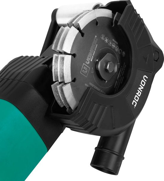 VONROC PRO Trencher- Wall Router - 2400W -150MM - Lame 3-en-1. - Adaptateur pour aspirateur inclus
