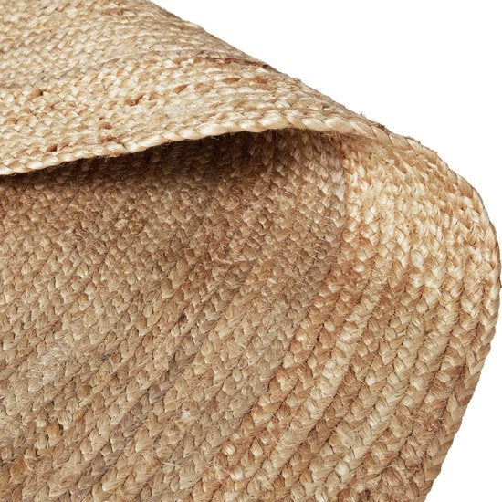 tectake® Tapis tissé à la main - Tapis durable et facile d'entretien - Rond - Jute naturel - Disponible en différentes tailles - Naturel - Ø 200 cm