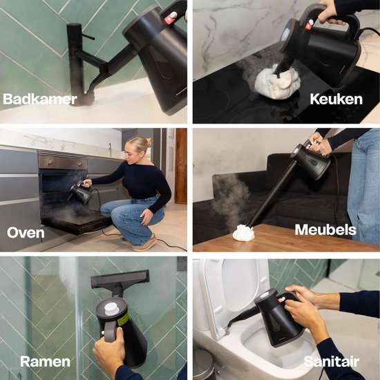 Techweise TS Compact Handheld Steam Cleaner - 15 Accessories - 1200W 2.6 Bar- Wet & Dry function - Handheld Steam Cleaner