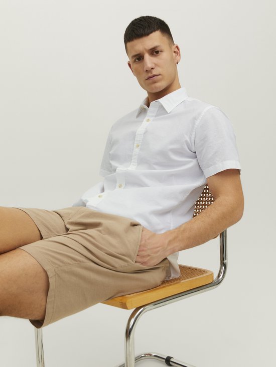 Jack & Jones - Chemises Hommes Manches courtes d'été - Blanc - Taille XL