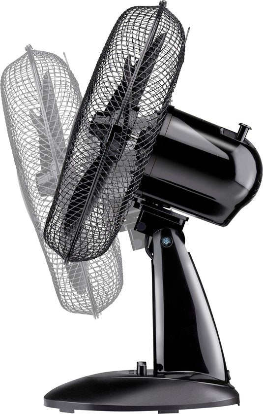 Lifetime Air Ventilateur de table 35W - Ventilateur pour table et bureau - avec poignée, 3 vitesses et fonction d'inclinaison - Silencieux 65dB - Noir