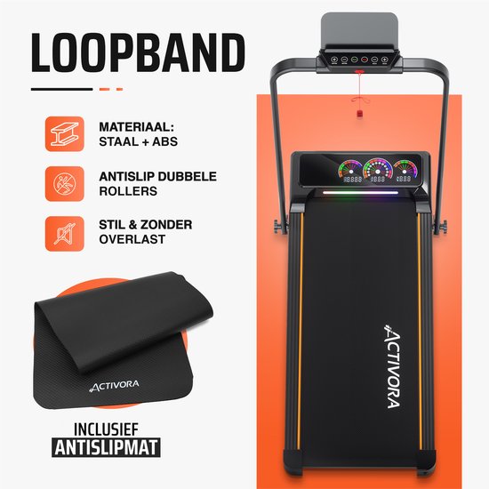 Tapis de course avec inclinaison automatique (8 %) - Inclinaison automatique - Tapis antidérapant et application inclus - Écran LED - 1 à 12 km/h - Pliable - Tapis de marche - Fonction d'inclinaison automatique de 8 % - Tapis de course pour la maison - Ta
