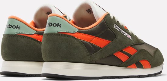 Baskets hommes Reebok Classic Nylon Hunter - Vert avec accents orange - Taille 45