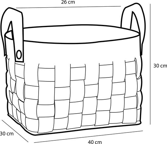 Panier de rangement pour décorations Mica - Lot de 3 - L40 x L30 x H30 cm - liège/feutre - noir