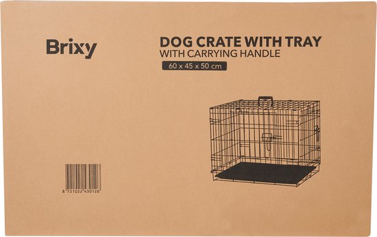 Brixy Dog Bench - Banc pour chien - Taille S - Pliable - 61 x 43 x 49 CM - 2 portes - Noir