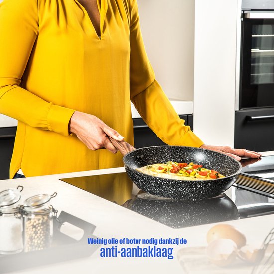 Poêle Westinghouse - Ø 24 cm - Poêle à induction - Bois marbré noir