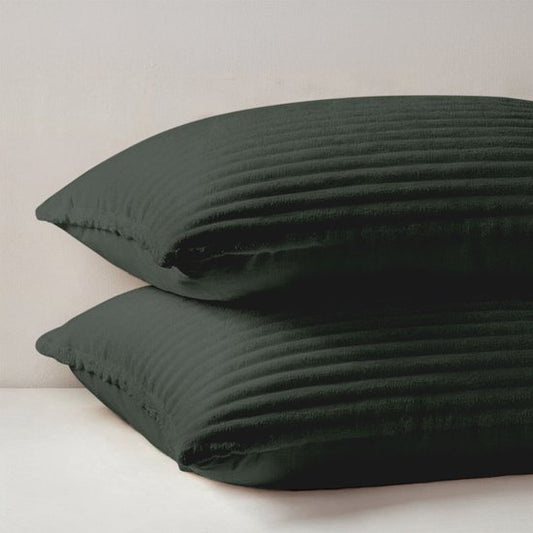 Zydante® Housse de couette Teddy Rib - 200x220 cm - Garden - avec 2 taies d'oreiller