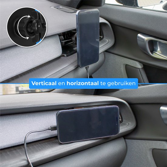 Nuvance Phone Holders Car - Convient pour MagSafe iPhone 12/13/14/15/16 - Support de téléphone - Chargeur sans fil - Support de téléphone mobile pour voiture