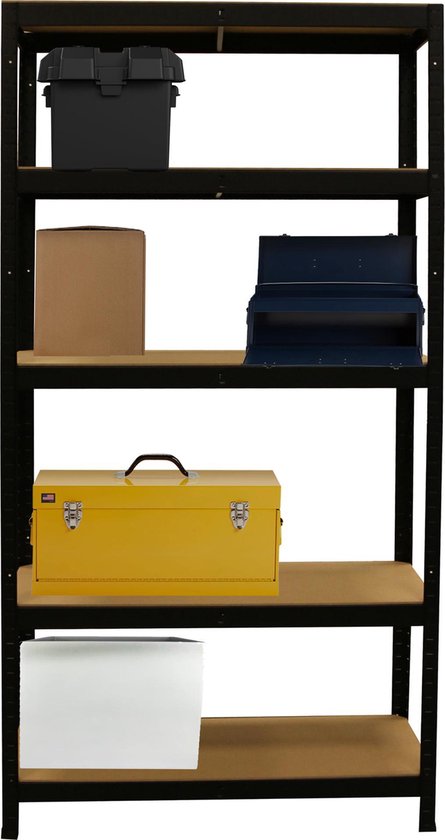 ERRO Étagère de rangement - 90 cm de large - Capacité de charge 875 kg - Montage sans vis - Noir