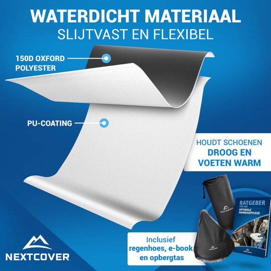 Nextcover® Couvre-chaussures imperméables | Chaussures de pluie 100% imperméables pour vélo | Couvre-chaussures réfléchissant réutilisable| Couvre-chaussures imperméables | Couvre-chaussures | Protection des chaussures | Couvre-chaussures de cyclisme