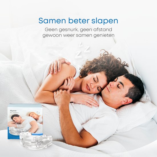 Attelle anti-ronflement - PRO+ - Boîte et livre inclus - Réglable - Pour une bonne nuit de sommeil - Mors de dents - Mors de dents - Transparent sans BPA - Alyze